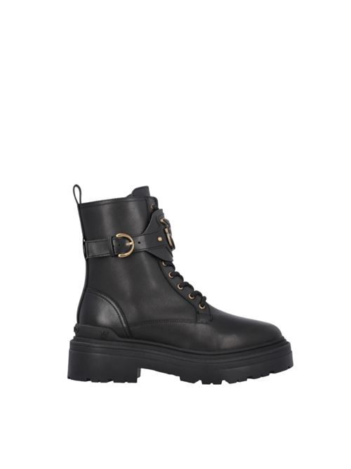 Leather combat boots with logoed strap Pinko | SD0147P001.Z99